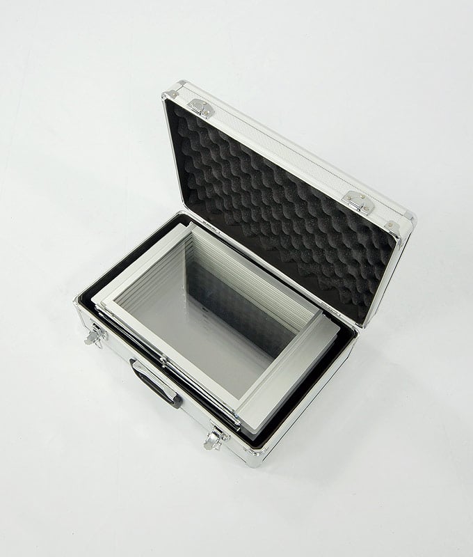 Brosjyrestativ smart pop-up display easy-up borsjyre stativ aluminium koffert messeutstyr fra Markedsmateriell.no