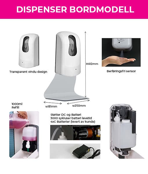 Dispenser Bordmodell bruksanvisning