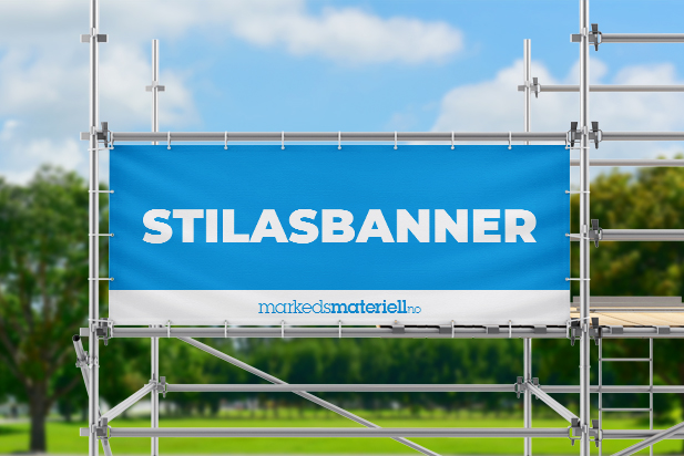 Stilasbanner / mesh-banner på byggeplass