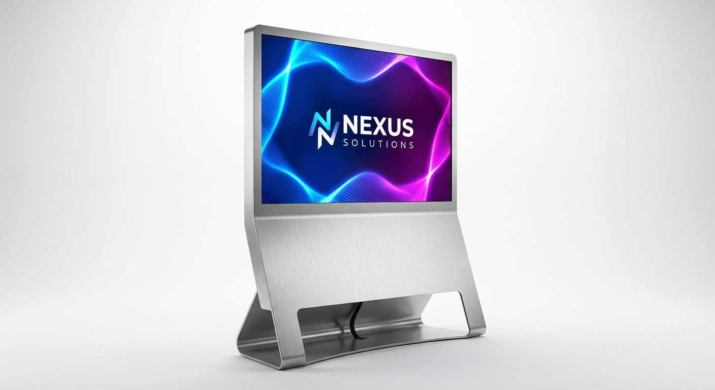 Digital display og skjermsoyle til messe