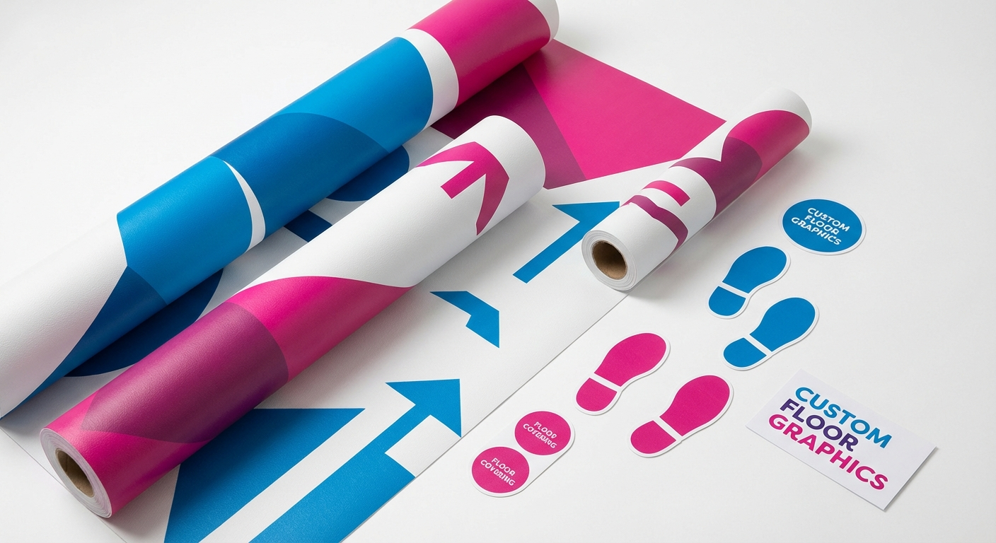 Gulvgrafikk og vinylbelegg med trykk fra Markedsmateriell